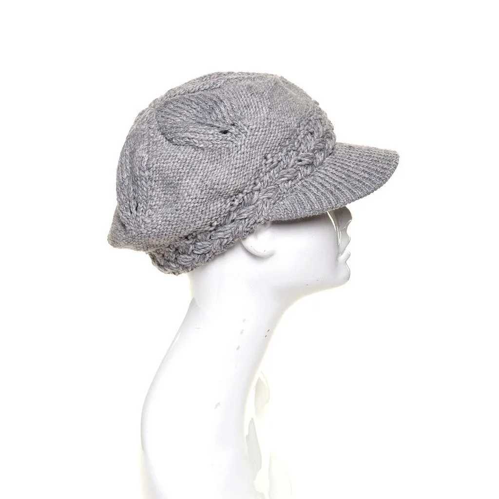 Wool Metallic Lined Visor Beanie