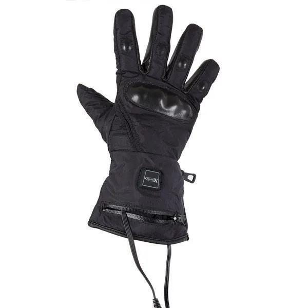 Xelement XS-5001 Men's Gauntlet Heated Leather and Nylon Gloves with Touch Screen Fingers and Knuckle Protection